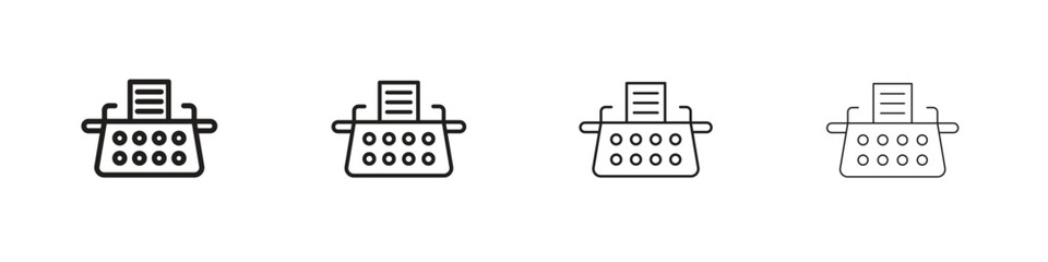 Typewriter icon set in line style. symbol in outline style