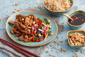 Kung Pao oyster mushrooms