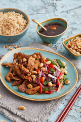 Kung Pao oyster mushrooms