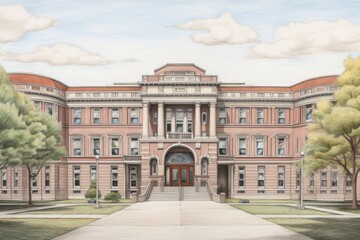 Fototapeta premium Hospital building architecture mansion.