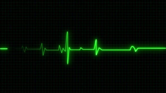 Heart bit rate icon. Monitoring medical check heart with EKG, ECG tools measurement. result medical lab sign. Neon Ecg heartbeat line animation.