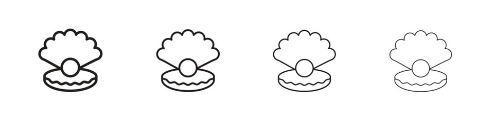 Pearl icon set in line style. symbol in outline style