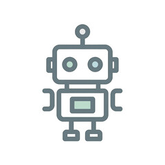 Adorable Bot: An endearing cartoon robot stands in full view, embodying futuristic simplicity. It showcases the essence of tech, embodying both approachability and innovative design.
