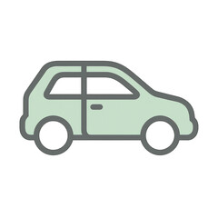 Green Car Illustration: A sleek, green car illustration, perfect for any project related to transport and automotive design, showcasing a modern, clean, and minimalist aesthetic.