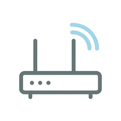 Wireless Router: A simple illustration captures the essence of wireless connectivity, with a router broadcasting signal waves, symbolizing seamless digital communication.