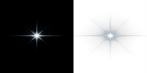 Bright starburst overlay on contrasting black and white backgrounds, creating a dynamic visual effect for artistic and design applications, enhancing creativity and inspiration