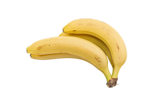 banane mature viste da sopra isolate su sfondo bianco o trasparente