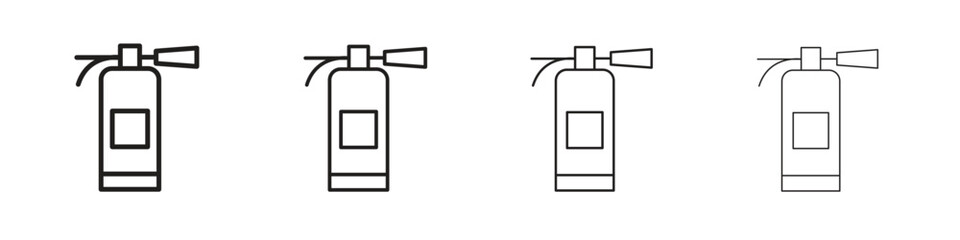 Fire extinguisher icon set in line style. symbol in outline style