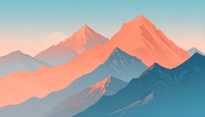 Colorful mountain range at sunrise (1)