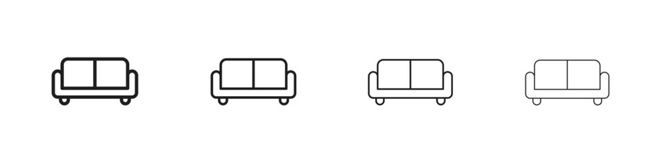 Couch icon set in line style. symbol in outline style