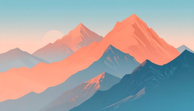 Colorful mountain range at sunrise (1)