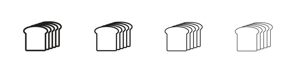 Bread loaf icon set in line style. symbol in outline style
