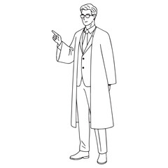 Sophisticated Lawyer Line Art – Lawyer Vector Drawing Depicting Authority and Balance – Lawyer Drawing – Vector of Lawyer – Lawyer Sketch