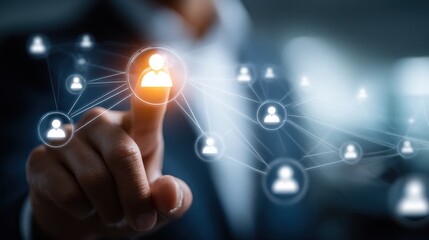 Human Resources Network Connection And Digital People Connection In A Business Context