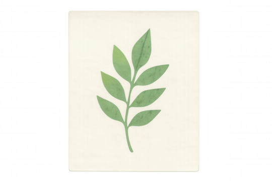 Green botanical sprig watercolor illustration on canvas for nature, organic, and minimalist design concepts - Powered by Adobe