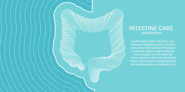 Human Large Intestine design vector background template. Gastrointestinal System creative concept. abstract Intestine care Logotype icon Vector illustration. EPS 10