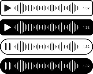 voice message sign. multimedia interface buttons. voice record display. Podcast playlist.  ideal for media players. streaming frame on internet
