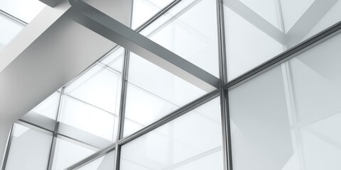 Modern Minimalist Glass and Steel Structure with Bright Geometric Design