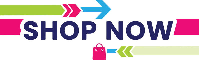Shop Now with Dynamic Arrows and Modern Design for Eye-Catching Advertising and Sales Promotions, Drive Online Traffic with Bold Visuals