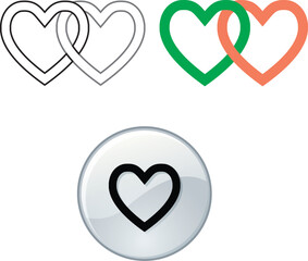 set of heart icons