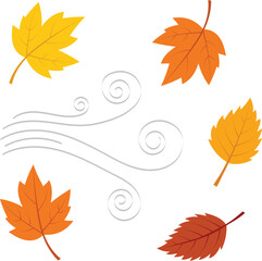 Autumn leaves vector design fall season graphic illustration