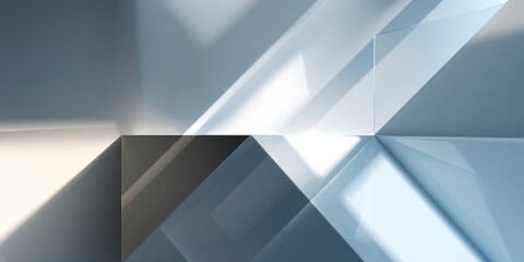 Abstract Geometric Glass Wall with Dynamic Light and Shadow Play Backdrop