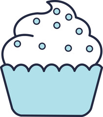 Cute cupcake illustration vector dessert sweet treat bakery art