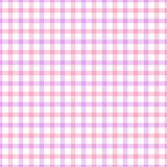 Pink and lilac gingham checkered pattern background. Soft pastel plaid seamless design. Sweet and delicate vintage textile style. Cozy picnic tablecloth pattern aesthetic.