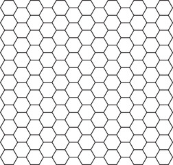 Motif en nid d’abeilles hexagonal - fond géométrique alvéoles minimaliste en noir et blanc - vecteur