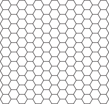 Motif en nid d&rsquo;abeilles hexagonal - fond g&eacute;om&eacute;trique alv&eacute;oles minimaliste en noir et blanc - vecteur