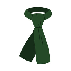 Elegant isolated green cravat accessory for Victorian man fashion and historical costume vector illustration