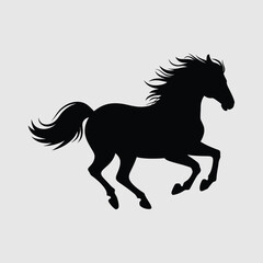 Obraz premium Majestic horse silhouette vector illustration scalable eps icon for equestrian and animal themed designs silhouette vector illustration white background