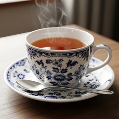 Elegant Tea Time - A Cup of Comfort and Warmth.