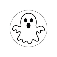 Ghost icon vector illustration scalable eps graphic for halloween design elements and spooky decorations silhouette vector illustration white background