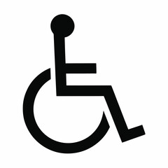 Scalable vector illustration accessible icon for wheelchair users universal symbol eps format silhouette vector illustration white background