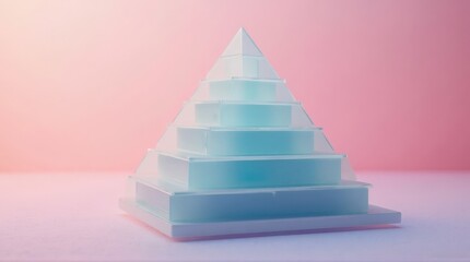 Light Blue Pyramid of Storage Bins on Pink Background for Organization and Storage