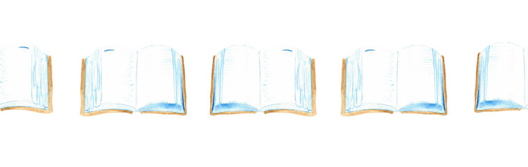 Watercolor Christian border.Watercolor hand-drawn border.