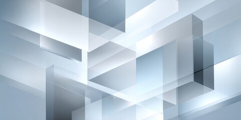 Obraz premium Abstract Geometric Background with Overlapping Translucent Glass Panels and Shapes