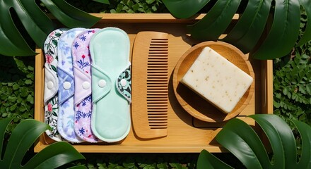 reusable sanitary pads made of cloth for woman sanitary napkin menstrual-pad period absorbent cotton comb soap