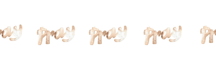  Watercolor Christian border.Watercolor hand-drawn border.