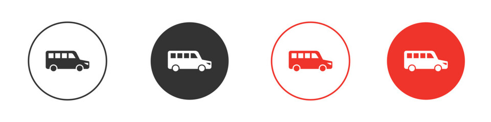 Van icon silhouette. editable vector template