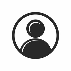 Simple stylized person silhouette icon vector graphic for user profile and account representation scalable eps silhouette vector illustration white background