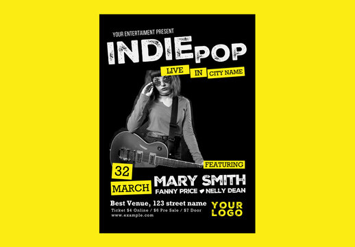 Indie Pop Flyer Poster