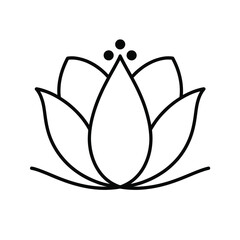 Asymmetrical lotus flower vector illustration scalable eps icon for general platform use silhouette vector illustration white background