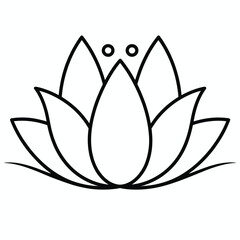 Asymmetrical lotus flower vector illustration scalable eps icon for general use silhouette vector illustration white background