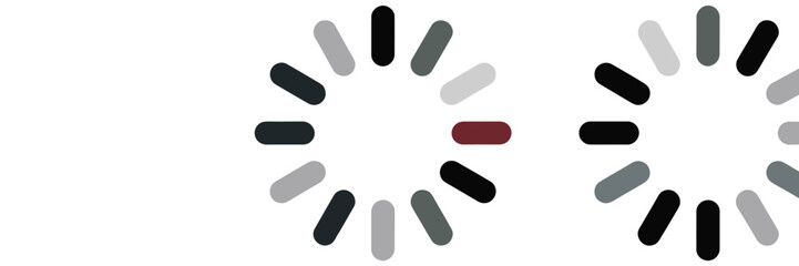 Dynamic circular loading indicators with color variation vector illustration silhouette vector illustration white background