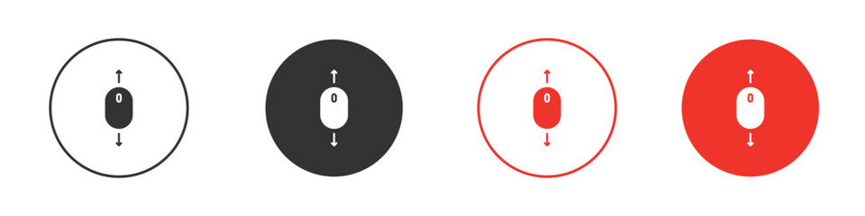 Scroll down up icon silhouette. editable vector template