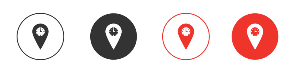 Real time location icon silhouette. editable vector template