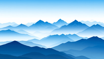 Majestic Blue Mountain Range Landscape.
