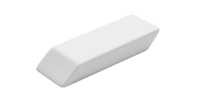 White eraser for correcting errors in writing isolated PNG with Transparent Background